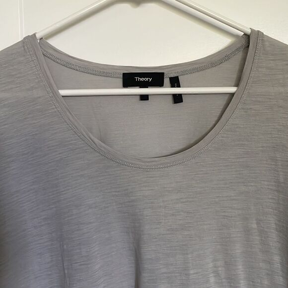 Theory Gray Pinata & Sea Slub Scoop Neck Tee - Picture 2 of 5